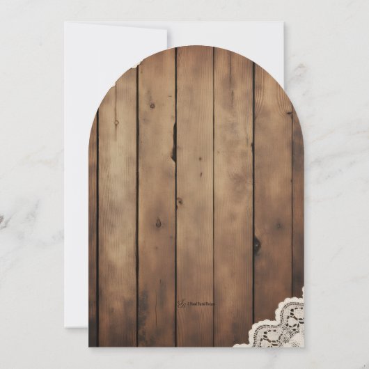 Rustic Wood and Lace Wedding 招待状 (裏面)