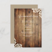 Rustic Wood and Lace Wedding Accommodation エンクロージャーカード (正面/裏面)