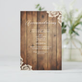 Rustic Wood and Lace Wedding Accommodation エンクロージャーカード (スタンド正面)