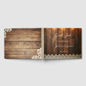 Rustic Wood and Lace Wedding Guest Book ゲストブック (全面)