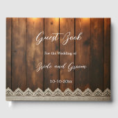 Rustic Wood and Lace Wedding Guest Book ゲストブック (正面)