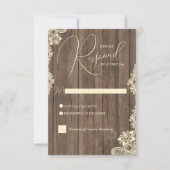 Rustic Wood and Lace Wedding Response Card 出欠カード (正面)