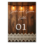 Rustic Wood and Lace Wedding Table Card テーブルナンバー (裏面)