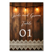 Rustic Wood and Lace Wedding Table Card テーブルナンバー (正面)