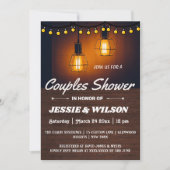 RUSTIC WOOD AND LIGHTS COUPLES SHOWER INVITATION 招待状 (正面)