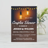 RUSTIC WOOD AND LIGHTS COUPLES SHOWER INVITATION 招待状 (スタンド正面)