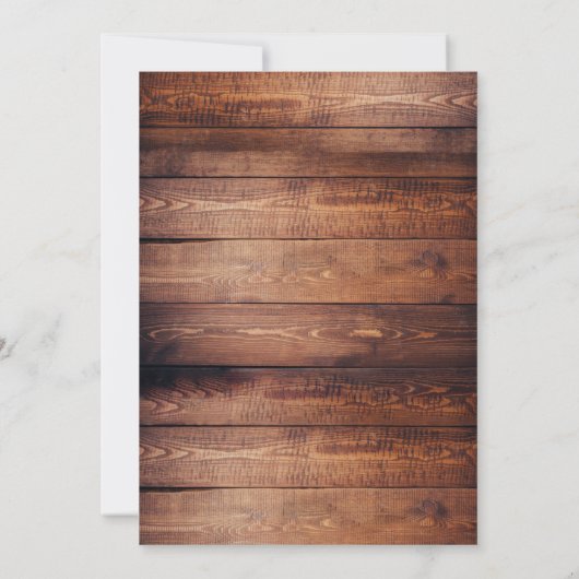 RUSTIC WOOD AND LIGHTS COUPLES SHOWER INVITATION 招待状 (裏面)