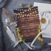 Rustic Wood and Sunflower Elegant QR Code Wedding 招待状