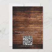 Rustic Wood and Sunflower Elegant QR Code Wedding 招待状 (裏面)