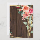 Rustic Wood Background wedding  招待状 (裏面)