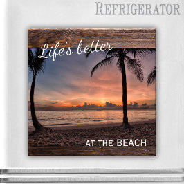 Rustic Wood Beach Photo Magnet マグネット