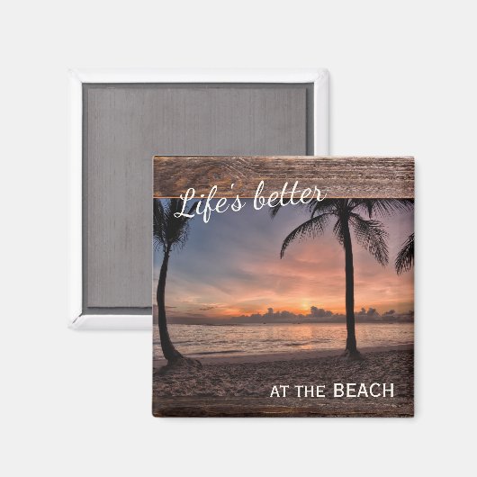 Rustic Wood Beach Photo Magnet マグネット (正面/裏面)