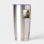 Rustic Wood Best Dad 3 Photo Collage Keepsake Golf 保温保冷タンブラー (右面)