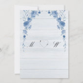 Rustic Wood  Blue Floral Elegant Save the Date (裏面)