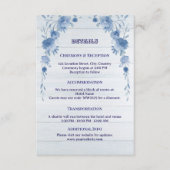 Rustic Wood  Blue Floral Elegant Wedding  エンクロージャーカード (正面)