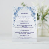 Rustic Wood  Blue Floral Elegant Wedding  エンクロージャーカード (スタンド正面)