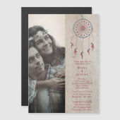 Rustic Wood Boho Dreamcatcher Photo Couple Wedding (正面/裏面)