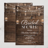 Rustic Wood Bridal Shower 招待状 (正面/裏面)