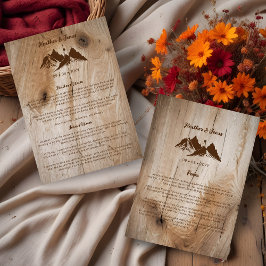 Rustic Wood Brown Mountains Landscape Wedding Wows 招待状