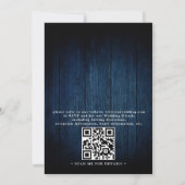 Rustic Wood Burgundy Floral Mason QR Code Wedding 招待状 (裏面)