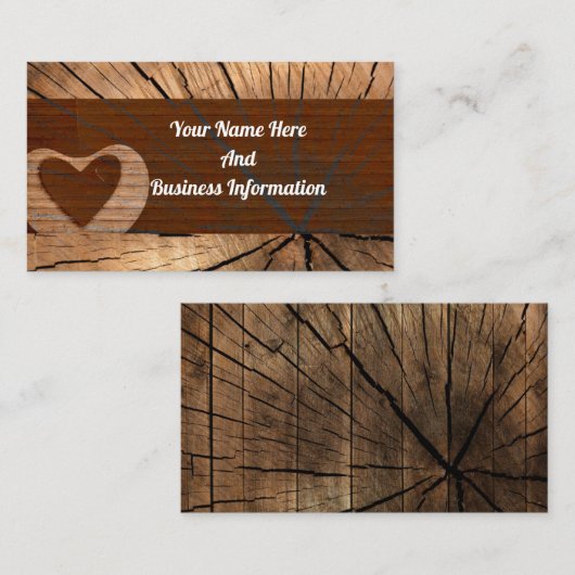 Rustic Wood Business Card 名刺 (正面/裏面)