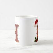 Rustic Wood Christmas Letter H String Lights コーヒーマグカップ (中央)