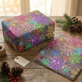 Rustic Wood Colorful Glitter Snowflakes Christmas 薄葉紙