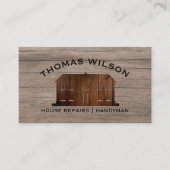 Rustic Wood Construction Handyman Carpenter Tools 名刺 (正面)