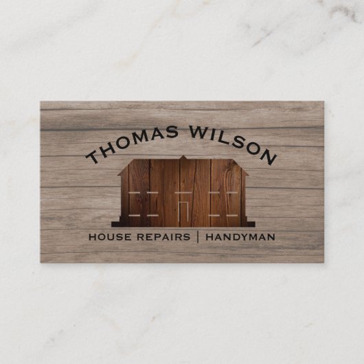 Rustic Wood Construction Handyman Carpenter Tools 名刺 (正面)