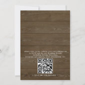 Rustic Wood Country Lace Elegant QR Code Wedding 招待状 (裏面)