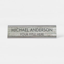 Rustic Wood Custom デスクネームプレート