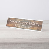 Rustic Wood Custom  デスクネームプレート (正面)