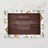 Rustic Wood Daisies Floral Wedding Details エンクロージャーカード (正面)