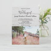 Rustic wood elegant photo country Wedding 招待状 (スタンド正面)
