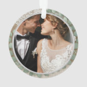 Rustic Wood & Eucalyptus Mr & Mrs Christmas オーナメント (裏面)