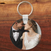 Rustic Wood & Eucalyptus Mr & Mrs Christmas キーホルダー (裏面)