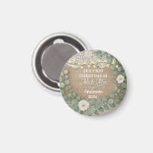 Rustic Wood & Eucalyptus Mr & Mrs Christmas マグネット (正面/裏面)