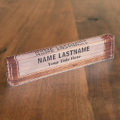 Rustic Wood Executive | Custom Name and Title デスクネームプレート (側面)