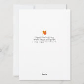 Rustic Wood Fall Leaves thanksgiving family photo シーズンカード (裏面)