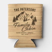 Rustic Wood Family Cabin Name Year 缶クーラー (正面)