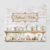 Rustic Wood Farmhouse Kitchen Family Recipe Card (裏面)