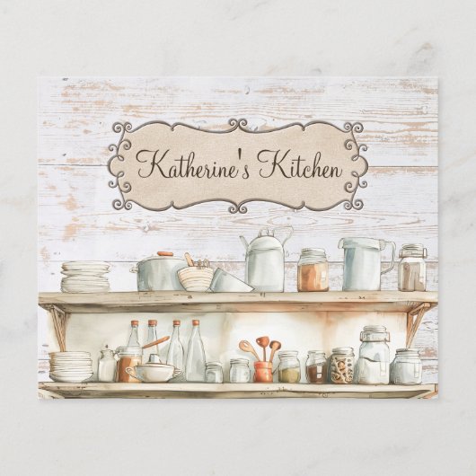 Rustic Wood Farmhouse Kitchen Family Recipe Card (裏面)