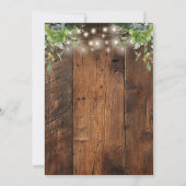 Rustic Wood Floral Lights Wedding Rehearsal Dinner 招待状 (裏面)