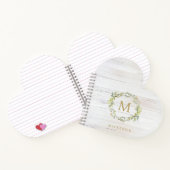 Rustic Wood Floral Watercolor Monogram ノートブック (内部)