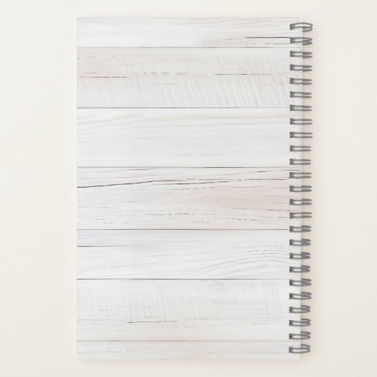 Rustic Wood Floral Watercolor Monogram ノートブック (裏面)