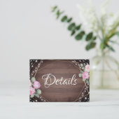 Rustic  Wood , Floral Wedding Details  エンクロージャーカード (スタンド正面)