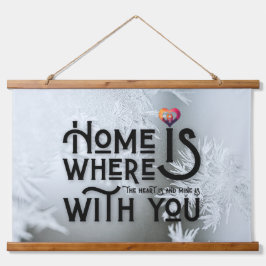 Rustic Wood Framed Home Is With You Wall 吊り下げ型タペストリー