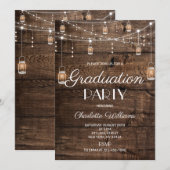 Rustic Wood Graduation Party 招待状 (正面/裏面)