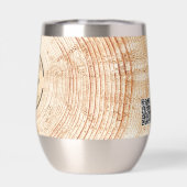 Rustic Wood Grain Custom Logo & QR Code Branding (背面)