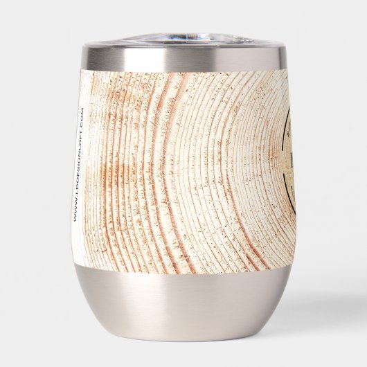 Rustic Wood Grain Custom Logo & QR Code Branding  (正面)